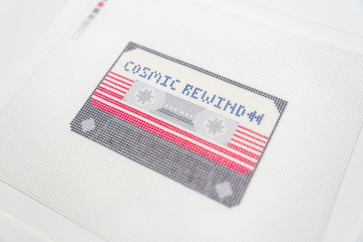 Cosmic Rewind Mixtape, stitched detail close up