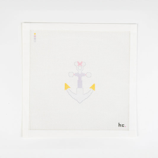 Daisy Anchor, printed needlepoint canvas