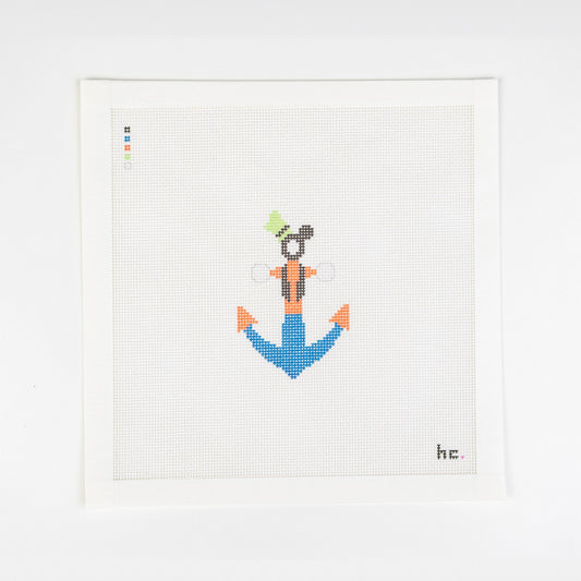 Goofy Anchor, printed needlepoint canvas