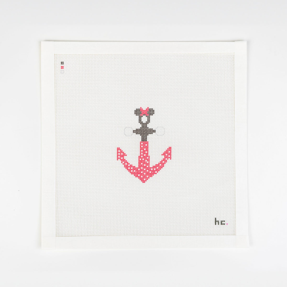 Minnie Anchor, printed needlepoint canvas