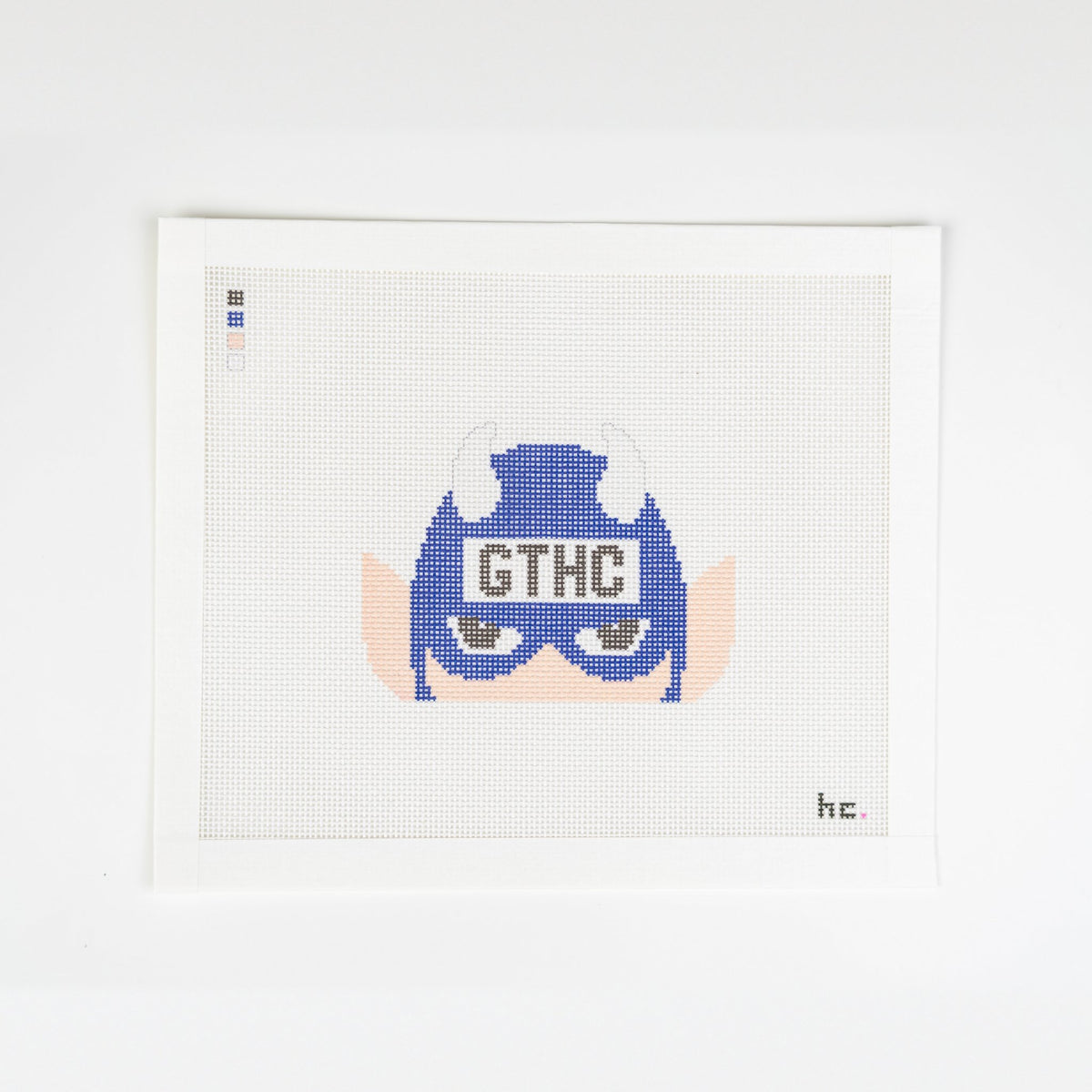 Blue Devil GTHC printed needlepoint canvas, full view