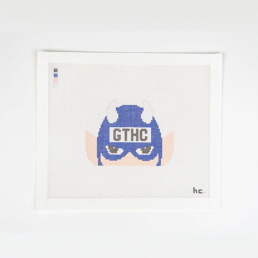 Blue Devil GTHC printed needlepoint canvas, full view