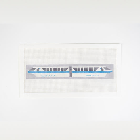 Theme Park Monorail, printed needlepoint canvas