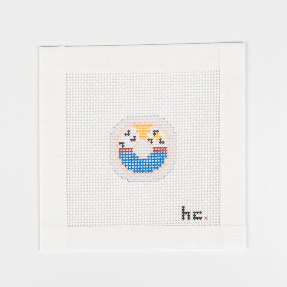 Woody Donut, printed needlepoint canvas