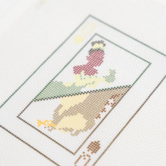 Tiana & Louis Playing Card, stitched detail